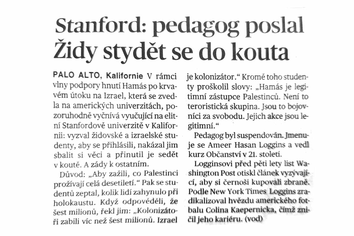 Židé na hanbě - univerzita Stanford